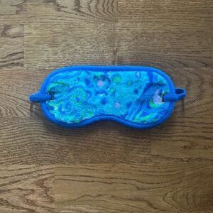 Lilly Pulitzer Sleep Mask Blue Green Terry Velour Lilly's Lagoon Print Ice Pack